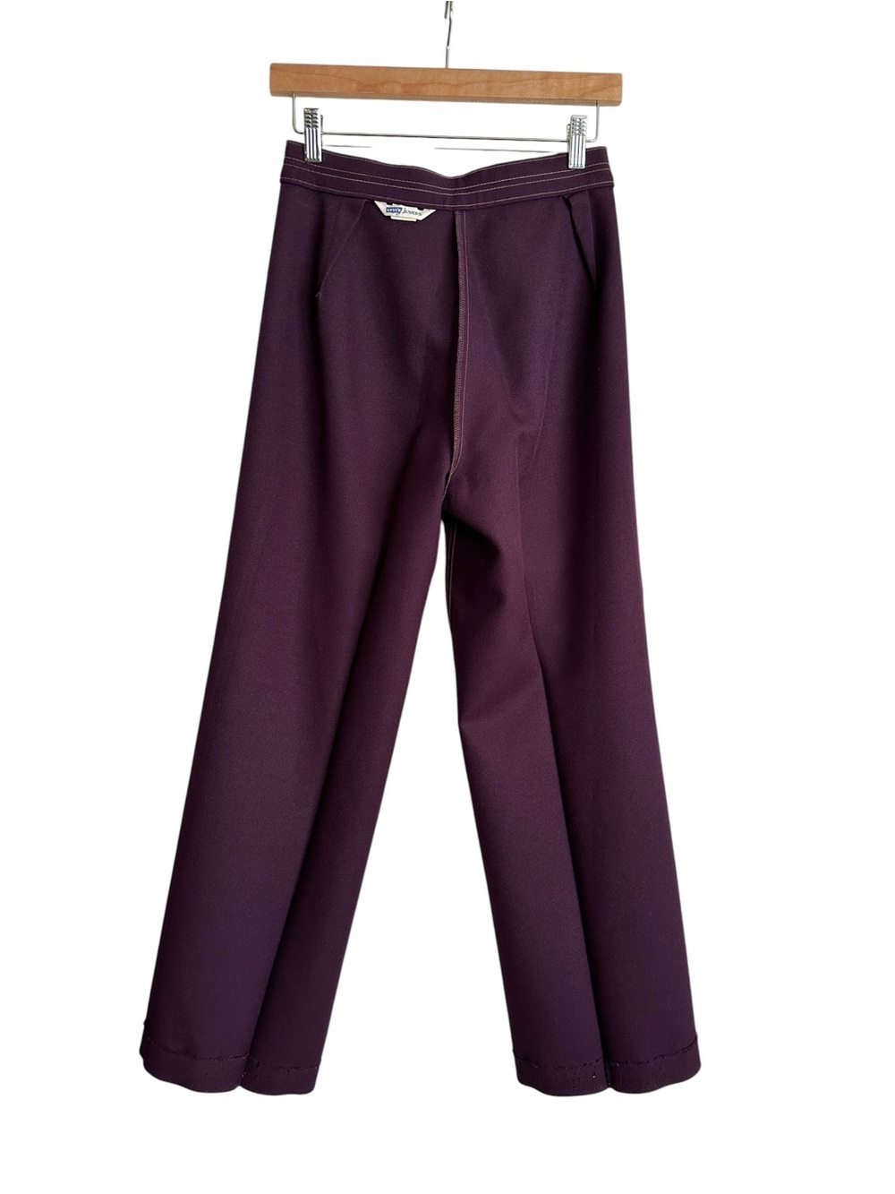Vintage 70s LEVI’S Plum Purple High Rise Wide Leg Pants Trousers Perma Prest - Picture 13 of 15